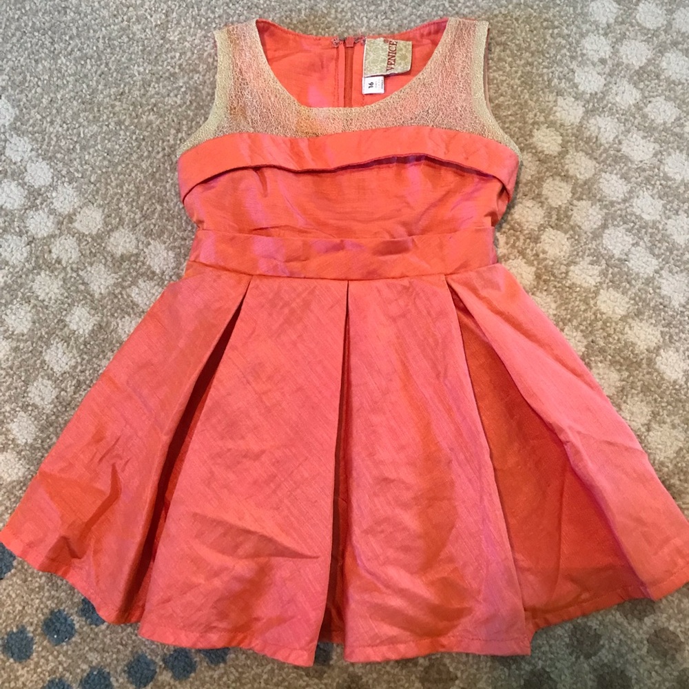 Toddler/Baby Orange Sleeveless Dress